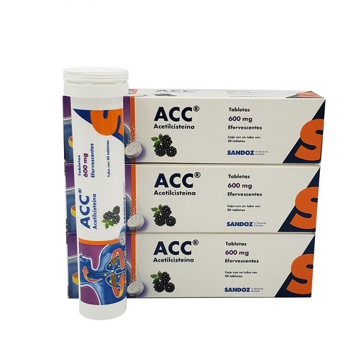 ACC EFERVESCENTE 600 MG ACETILCISTEINA C/20 TAB LAB SANDOZ | Website ...